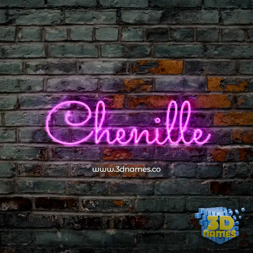 chenille in Pink Neon style - 3D name wallpaper