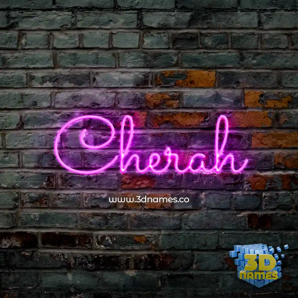 cherah in Pink Neon style - 3D name wallpaper