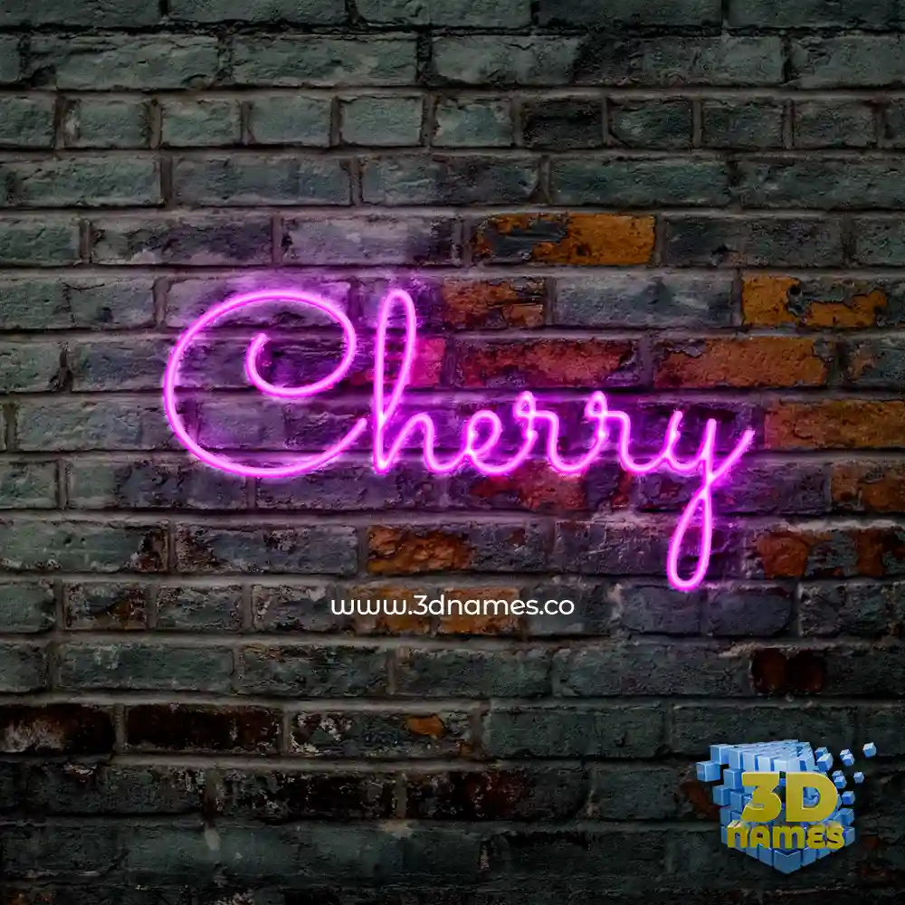 cherry in Pink Neon style - 3D name wallpaper