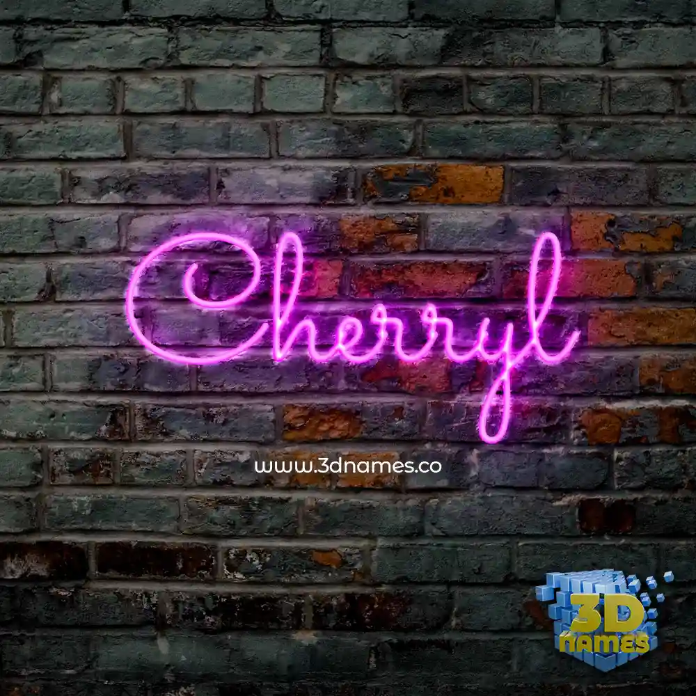 cherryl in Pink Neon style - 3D name wallpaper