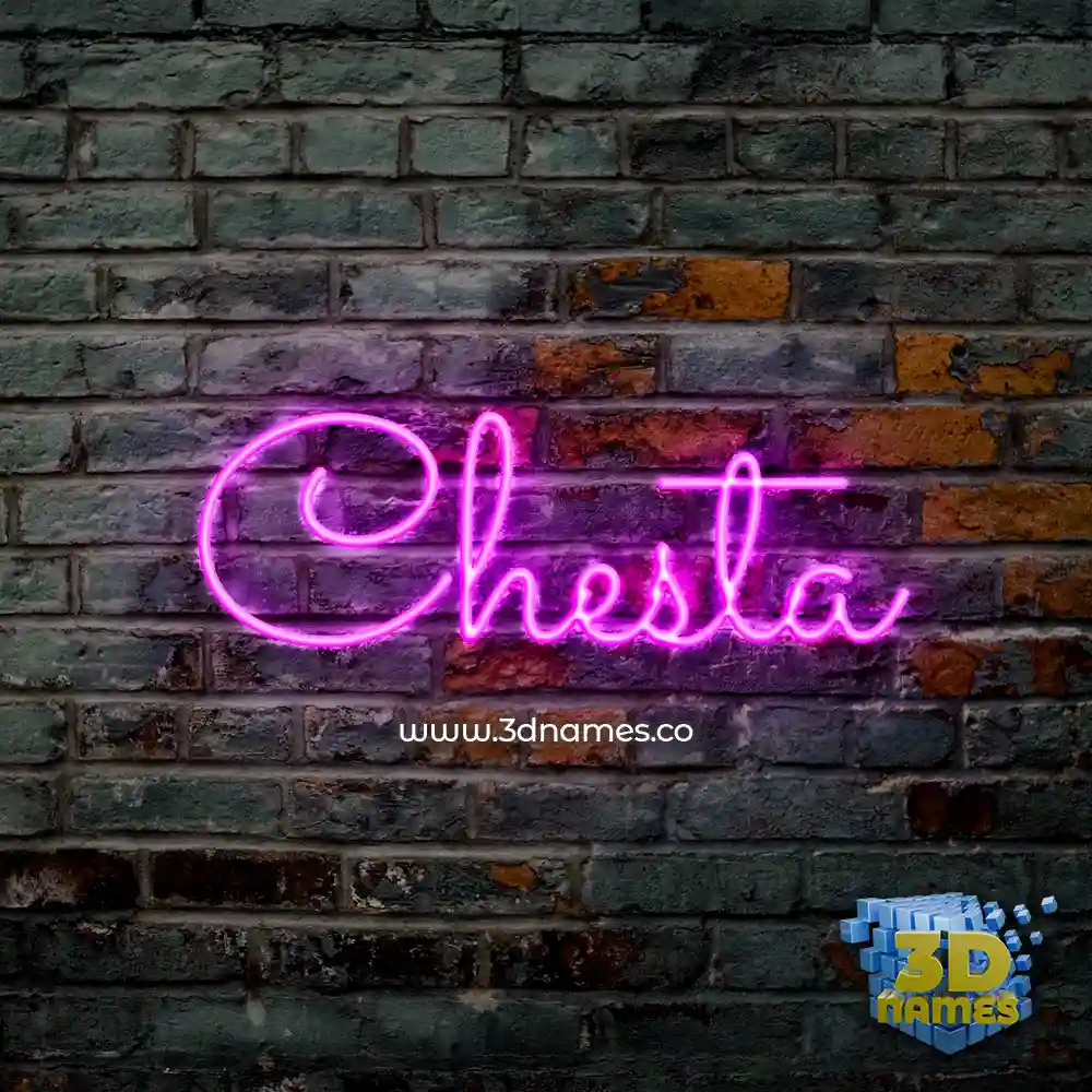 chesta in Pink Neon style - 3D name wallpaper