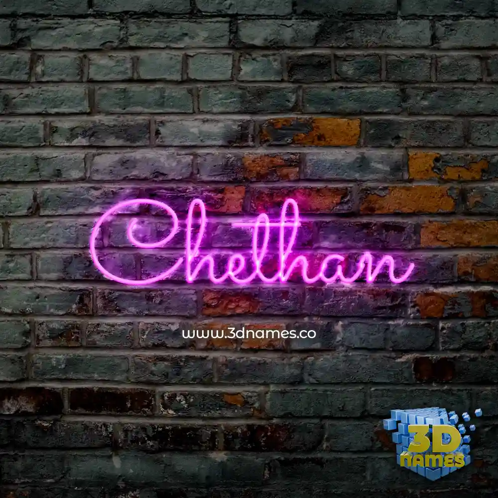 chethan in Pink Neon style - 3D name wallpaper