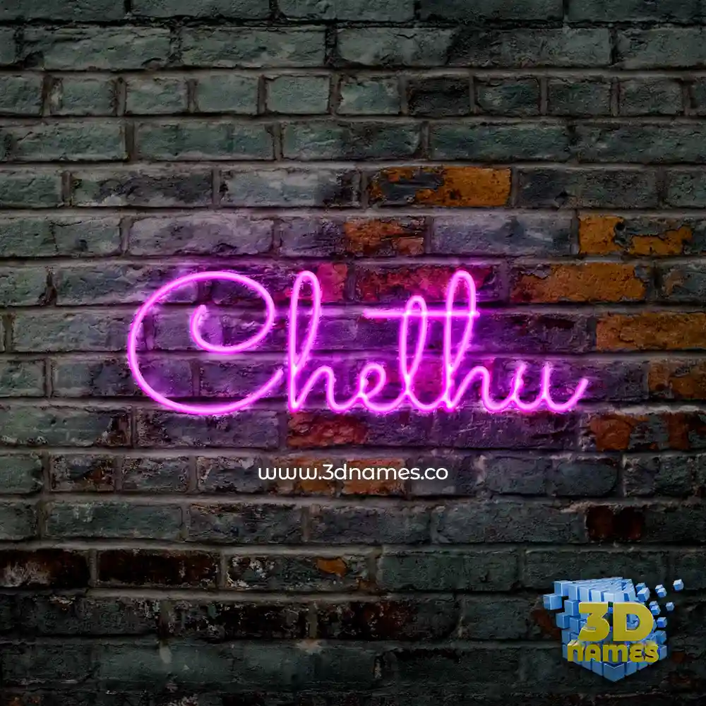 chethu in Pink Neon style - 3D name wallpaper