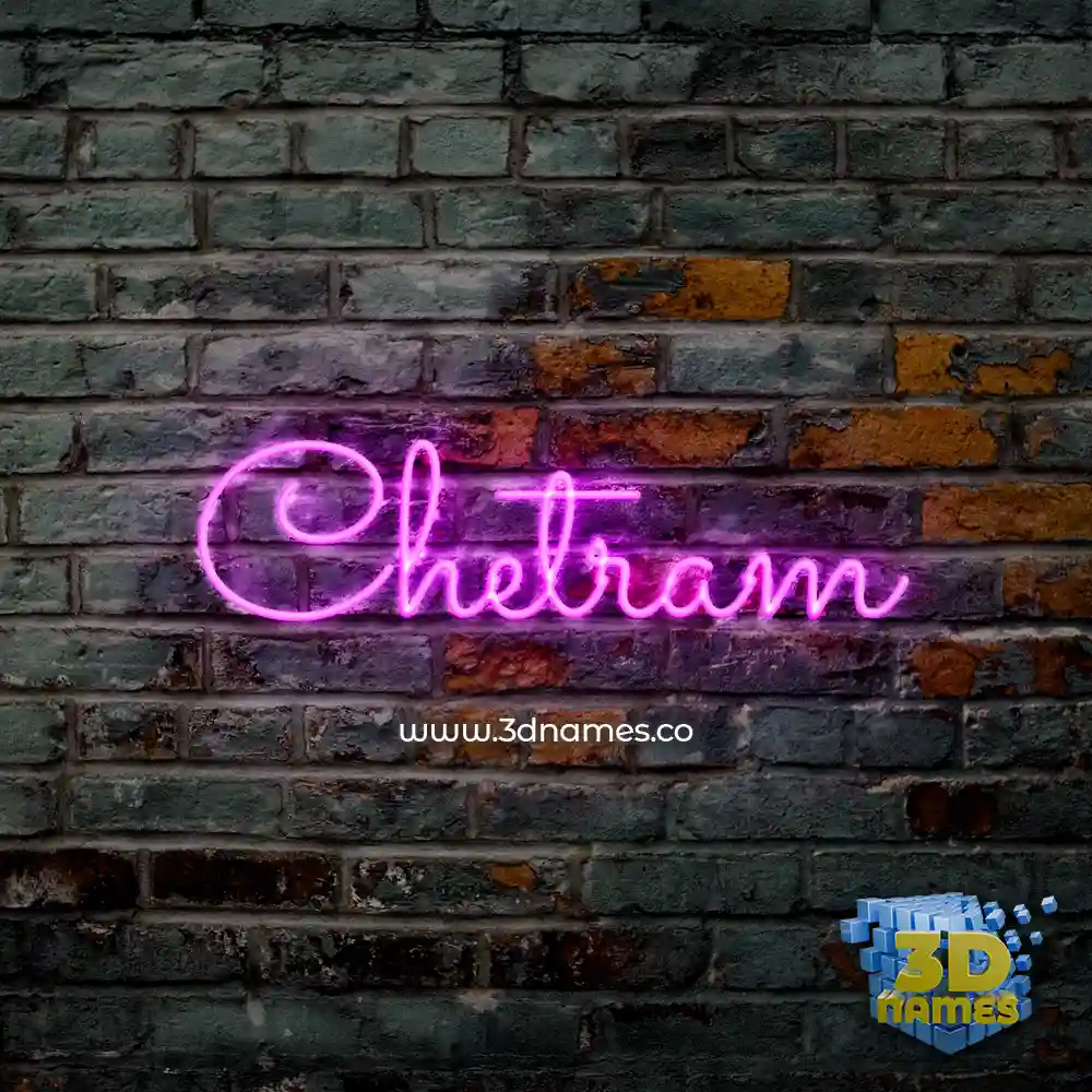 chetram in Pink Neon style - 3D name wallpaper