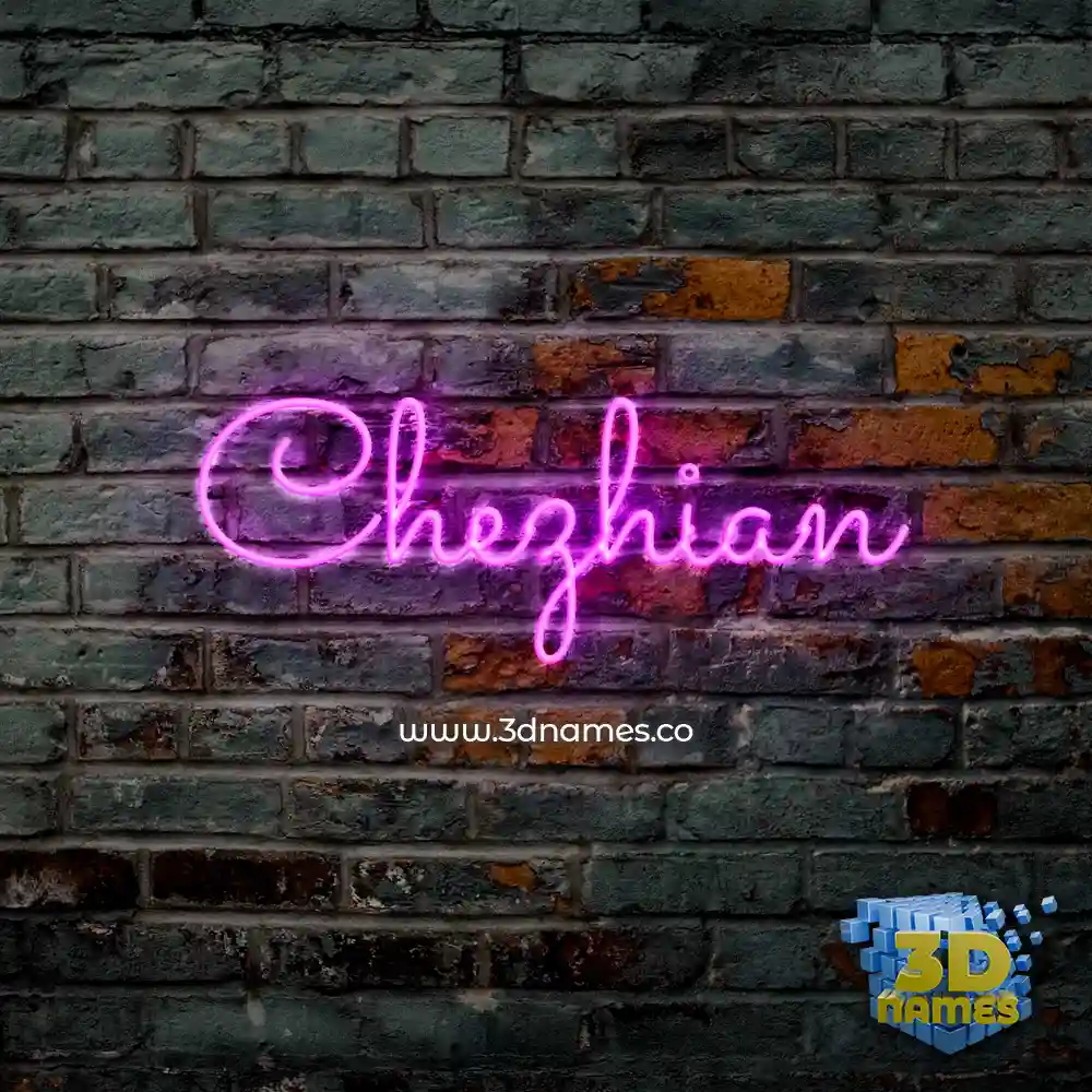 chezhian in Pink Neon style - 3D name wallpaper
