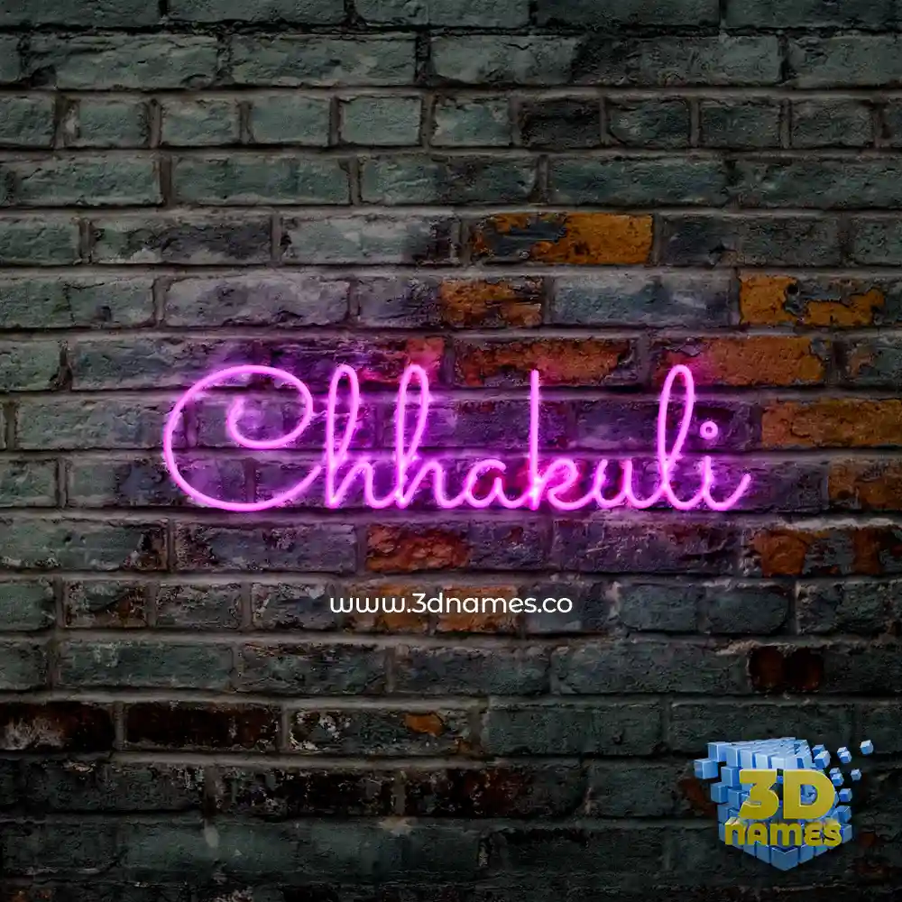 chhakuli in Pink Neon style - 3D name wallpaper