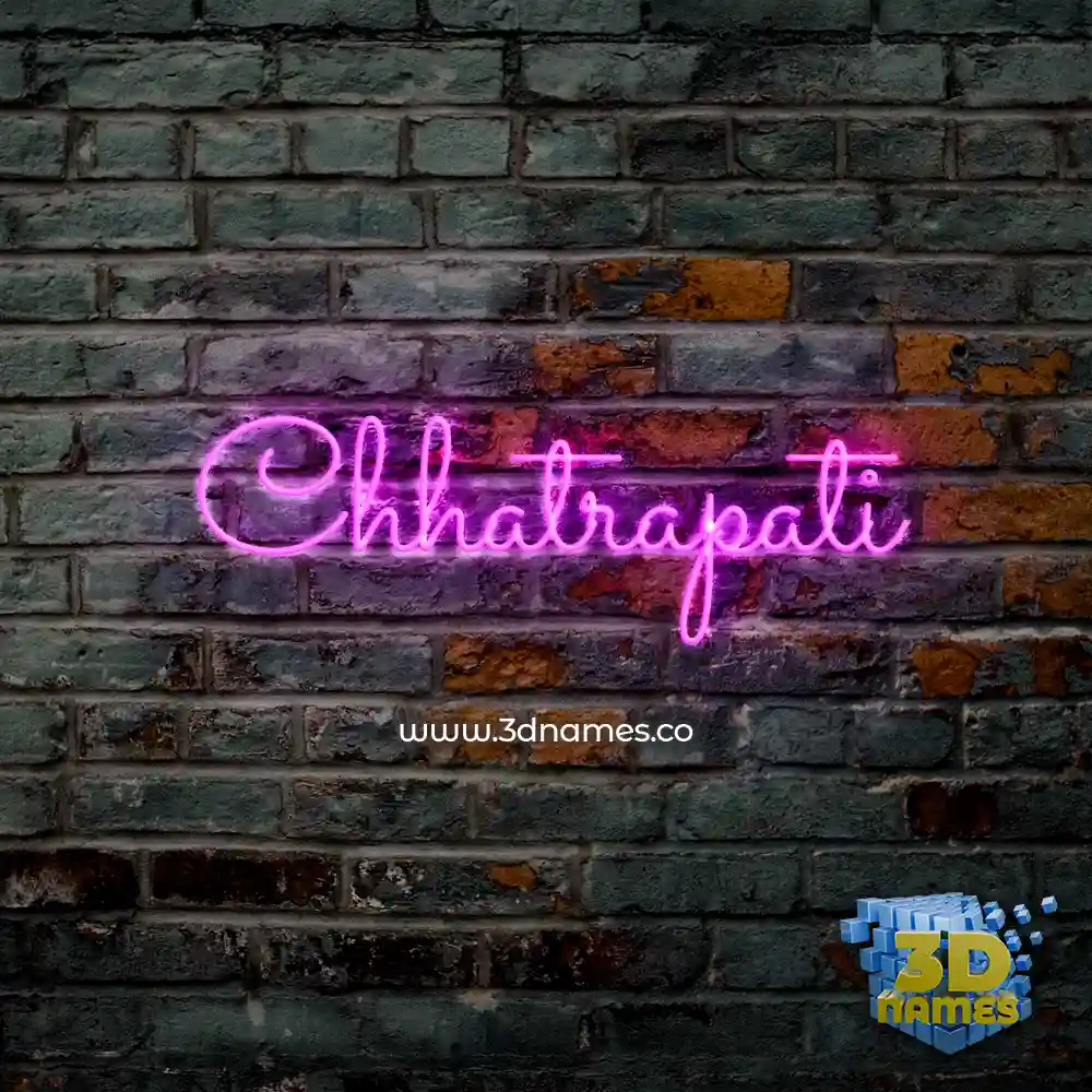 chhatrapati in Pink Neon style - 3D name wallpaper