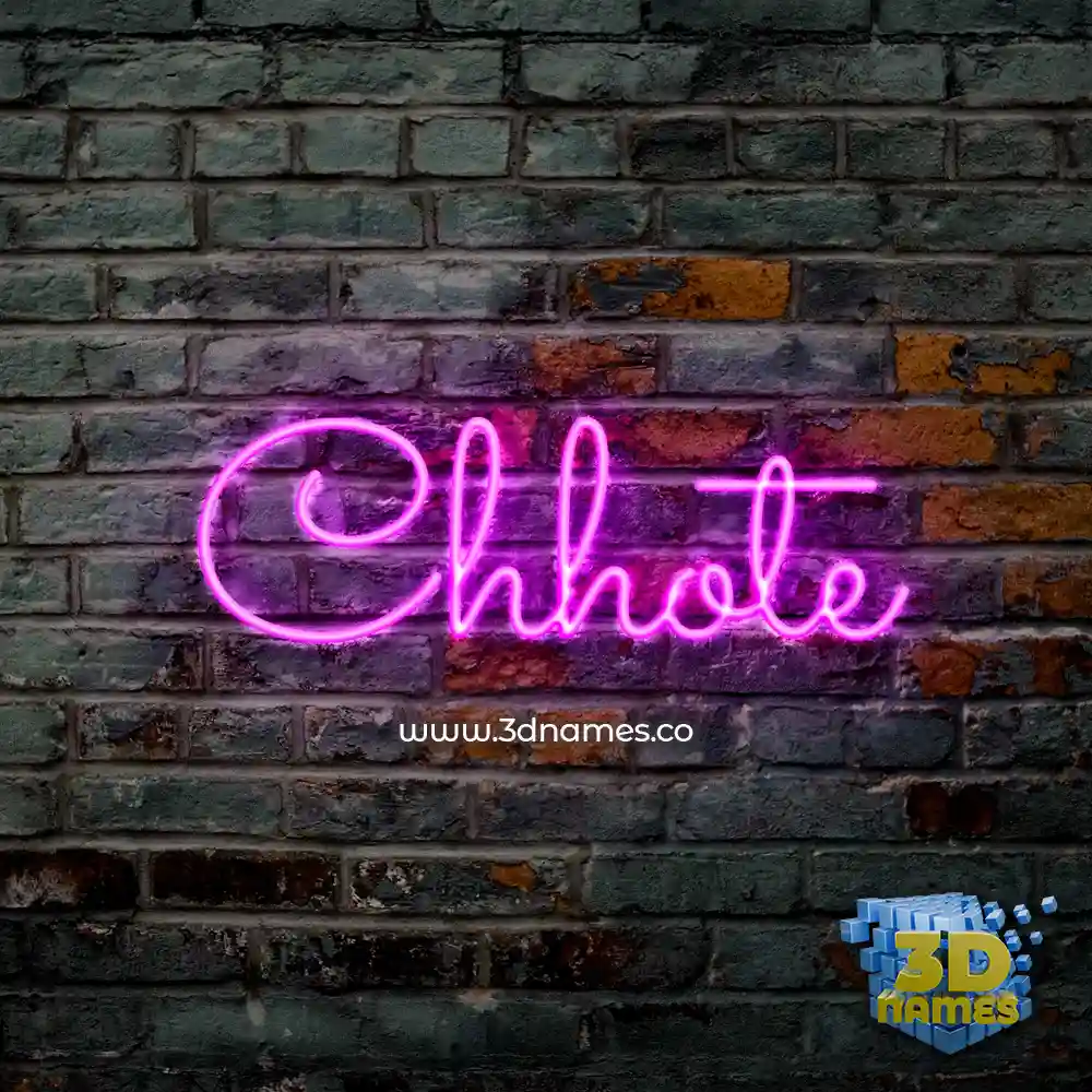 chhote in Pink Neon style - 3D name wallpaper
