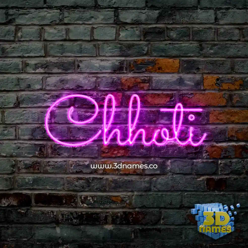 chhoti in Pink Neon style - 3D name wallpaper