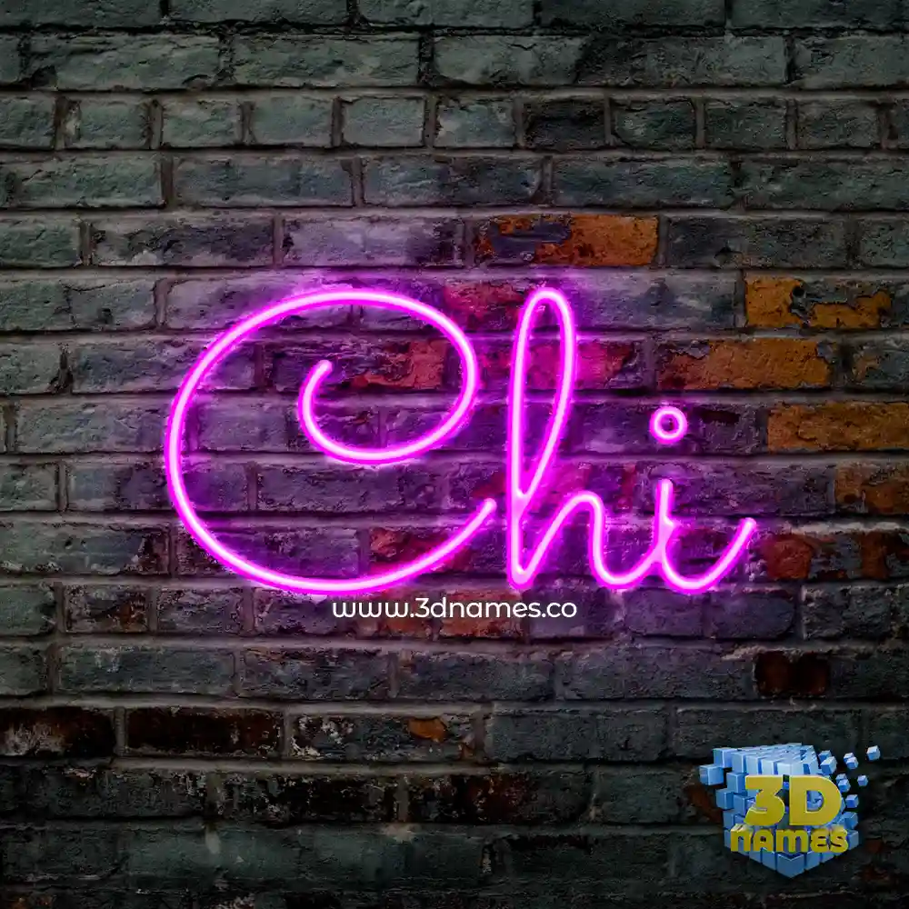 chi in Pink Neon style - 3D name wallpaper