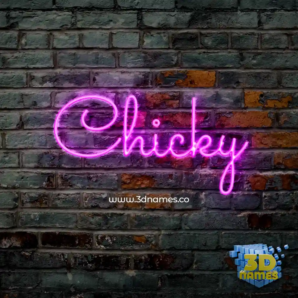 chicky in Pink Neon style - 3D name wallpaper
