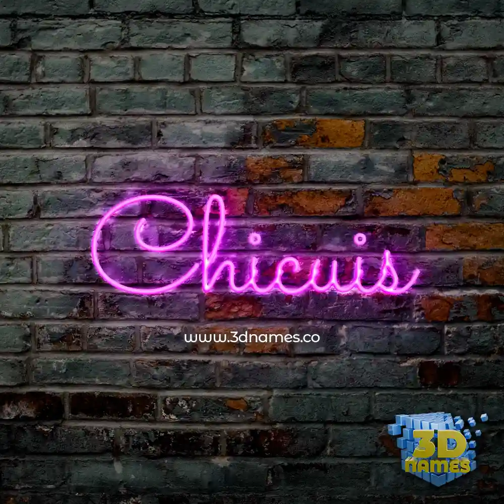 chicuis in Pink Neon style - 3D name wallpaper