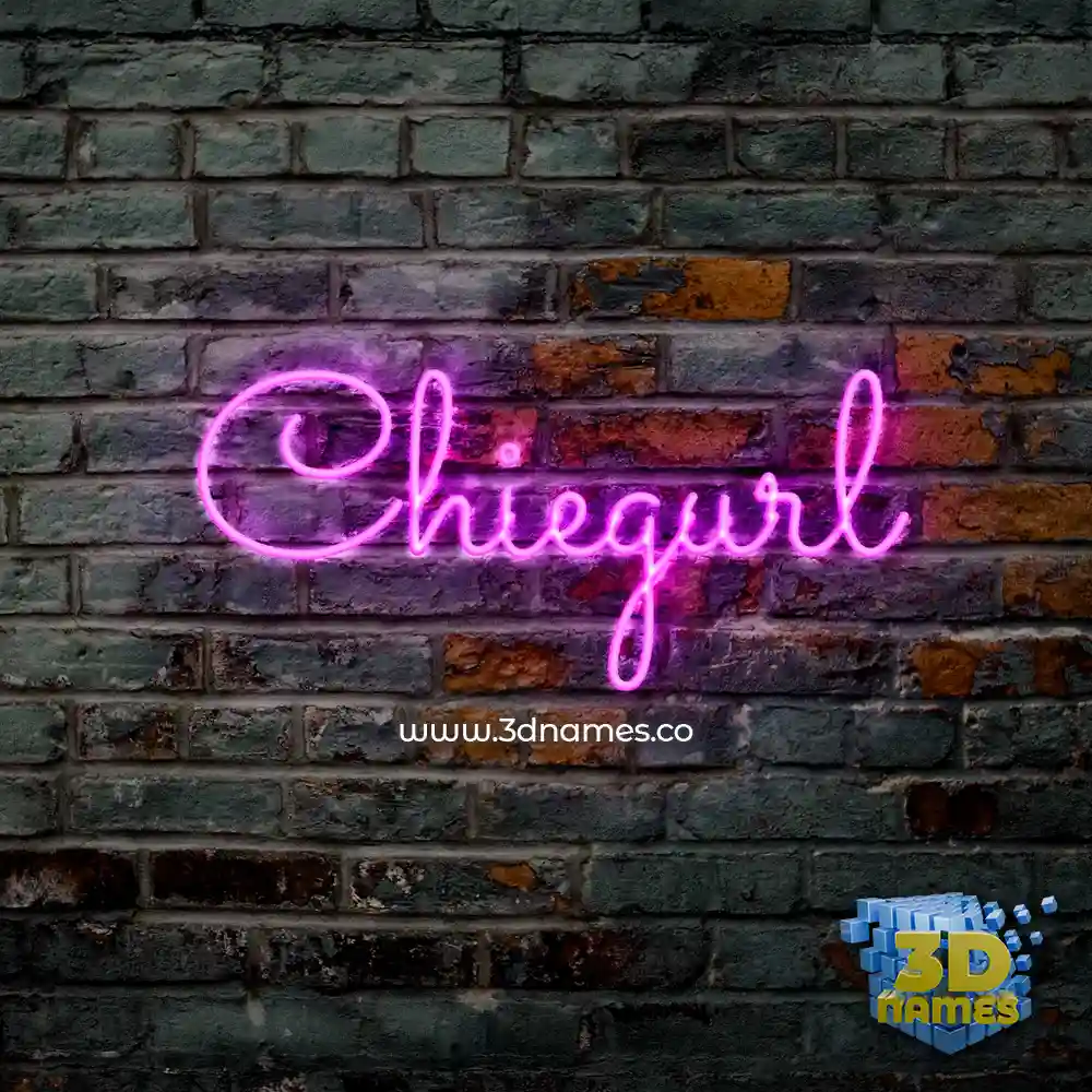 chiegurl in Pink Neon style - 3D name wallpaper