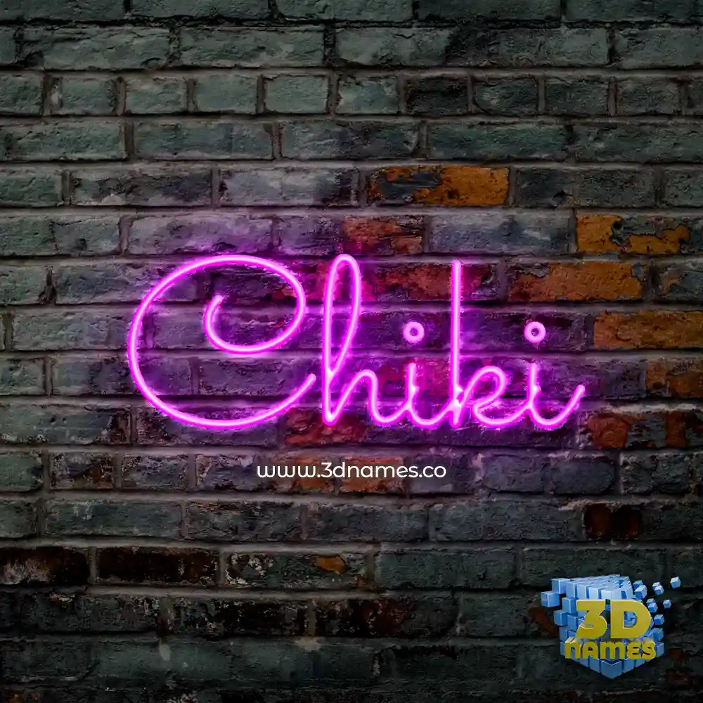 chiki in Pink Neon style - 3D name wallpaper