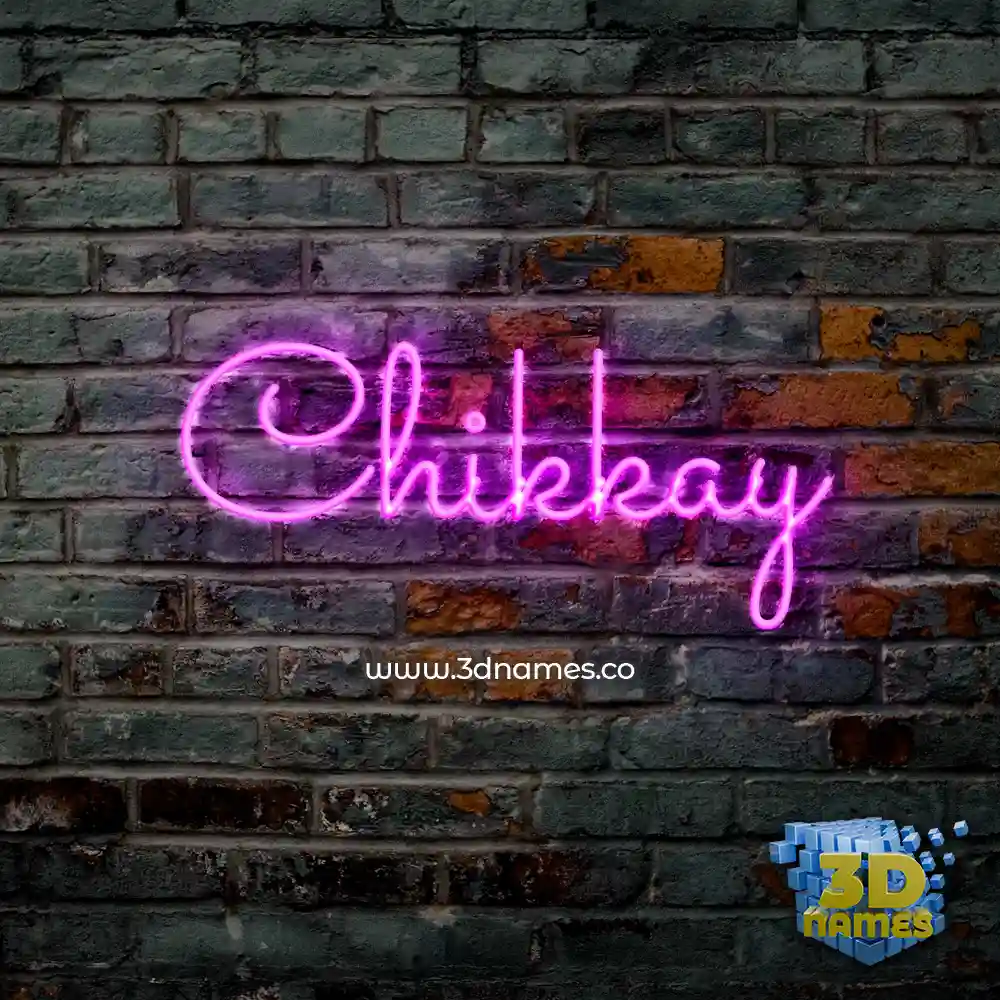 chikkay in Pink Neon style - 3D name wallpaper