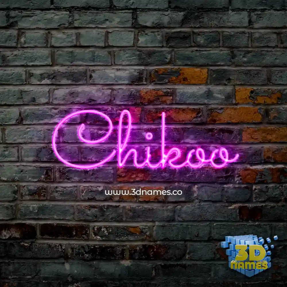 chikoo in Pink Neon style - 3D name wallpaper