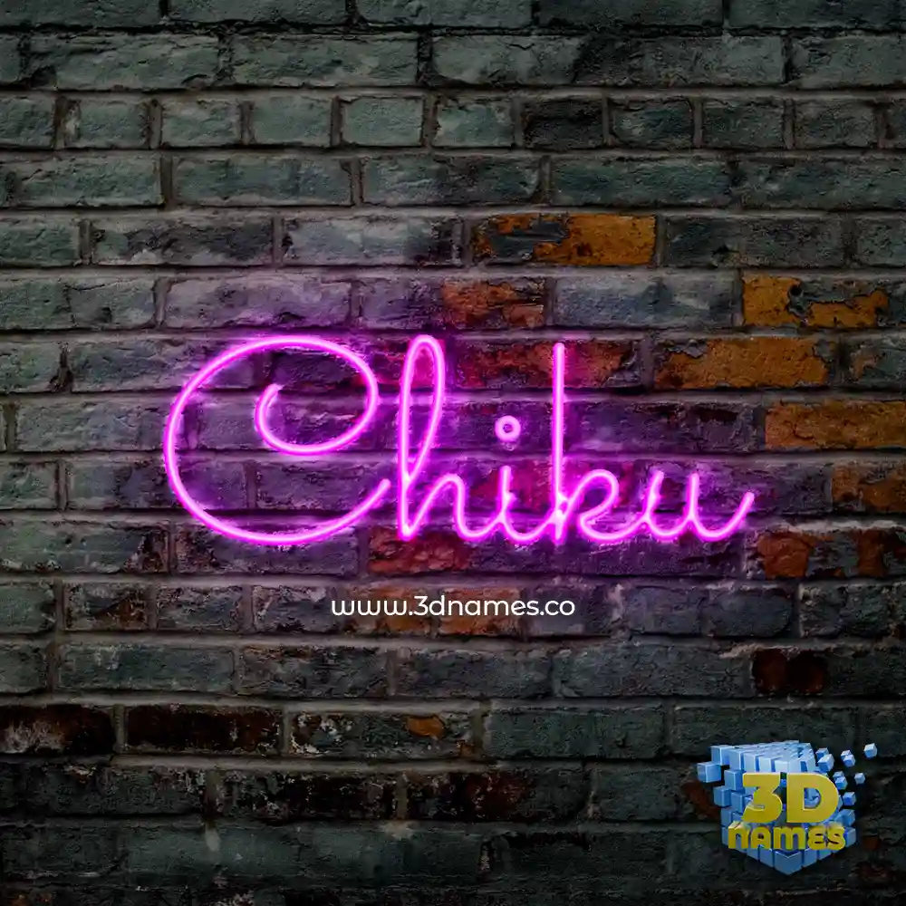 chiku in Pink Neon style - 3D name wallpaper