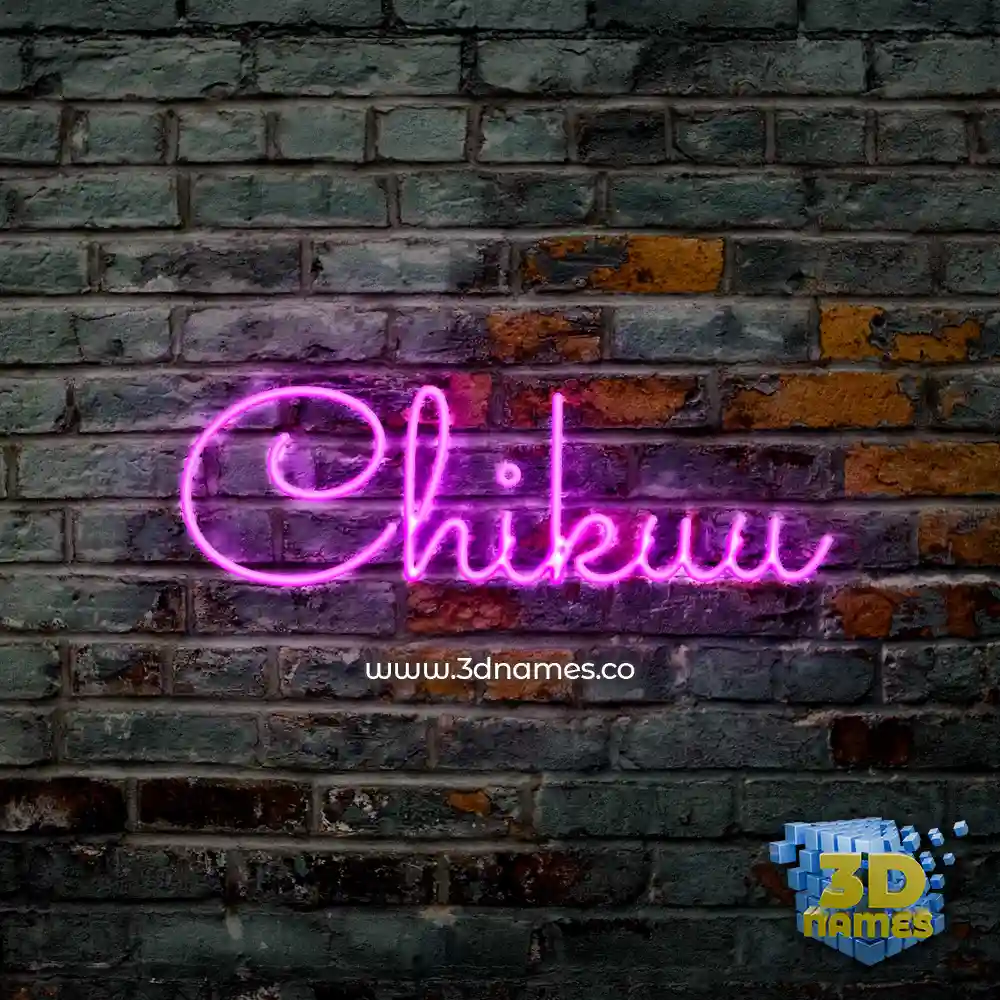 chikuu in Pink Neon style - 3D name wallpaper