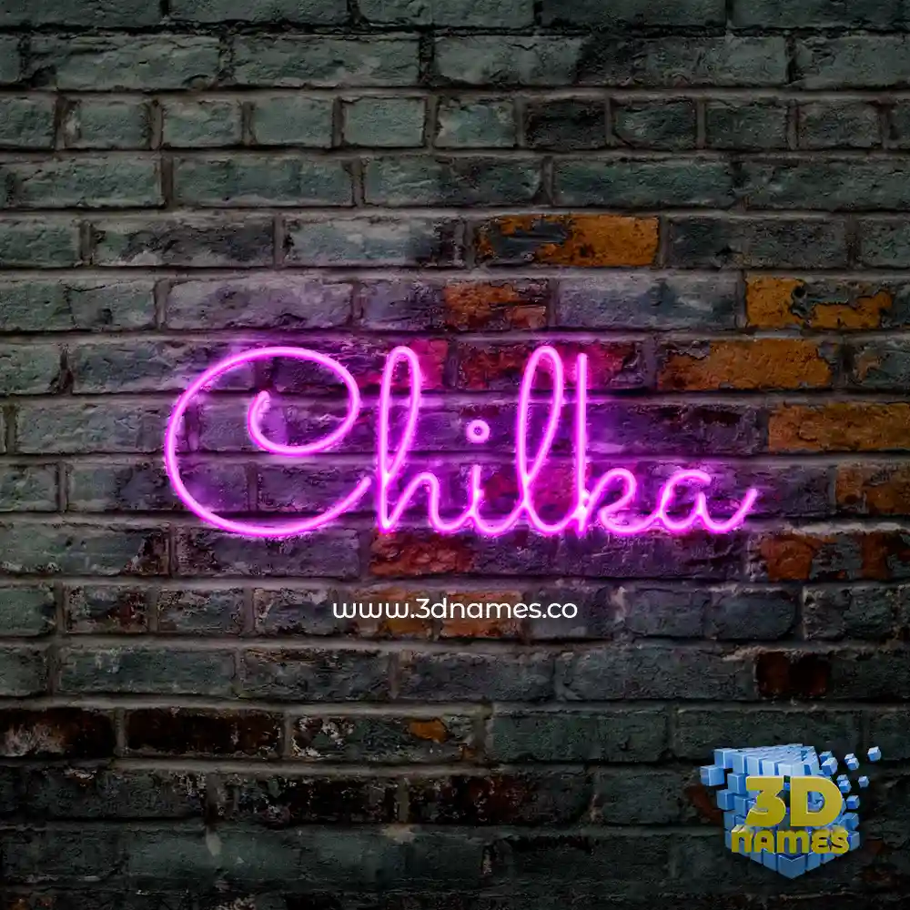 chilka in Pink Neon style - 3D name wallpaper