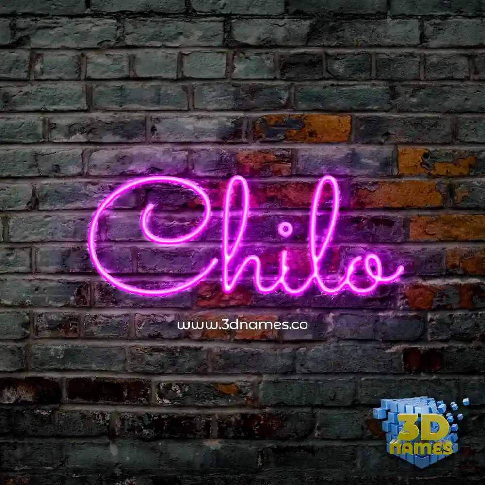 chilo in Pink Neon style - 3D name wallpaper