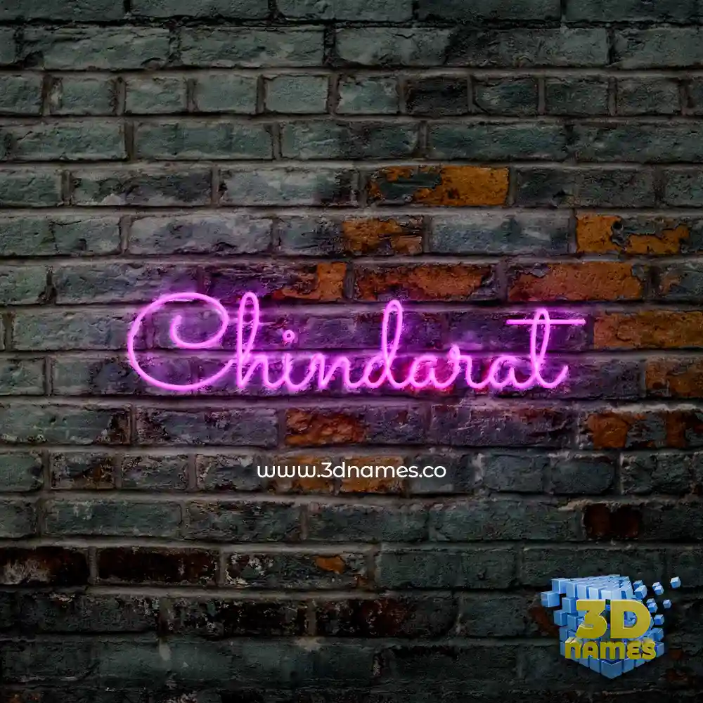 chindarat in Pink Neon style - 3D name wallpaper