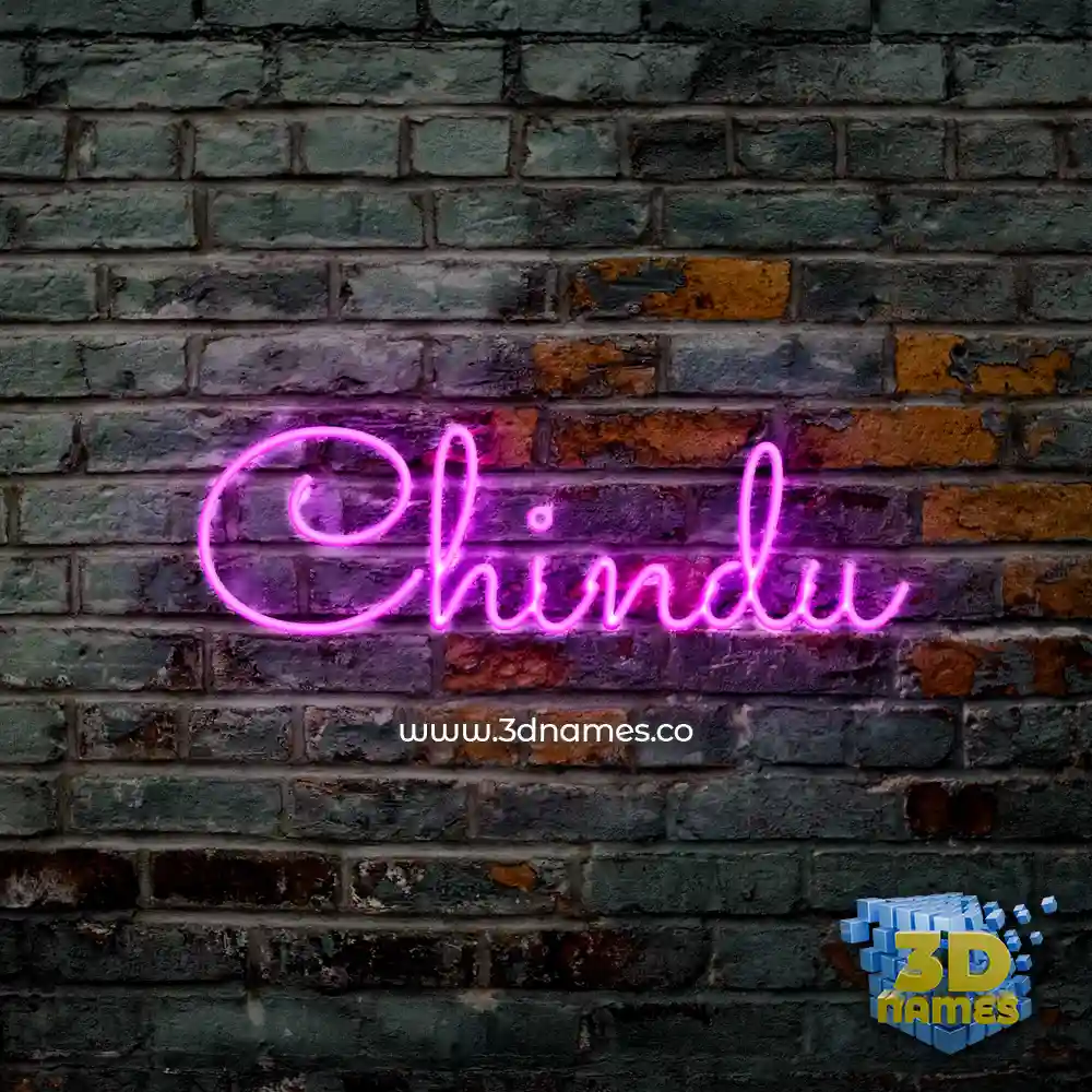 chindu in Pink Neon style - 3D name wallpaper