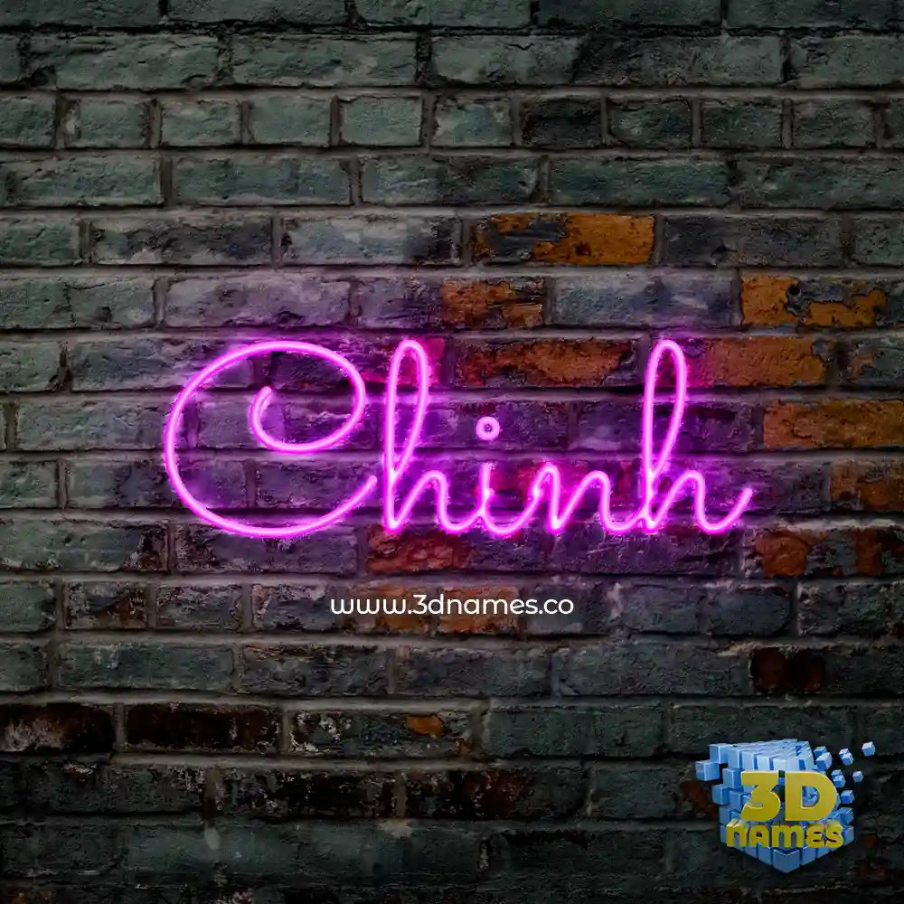 chinh in Pink Neon style - 3D name wallpaper