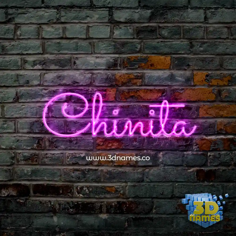 chinita in Pink Neon style - 3D name wallpaper