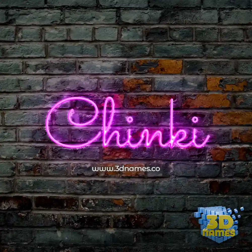 chinki in Pink Neon style - 3D name wallpaper