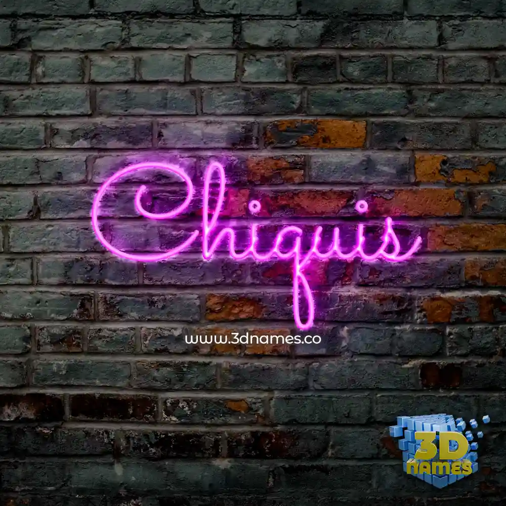chiquis in Pink Neon style - 3D name wallpaper
