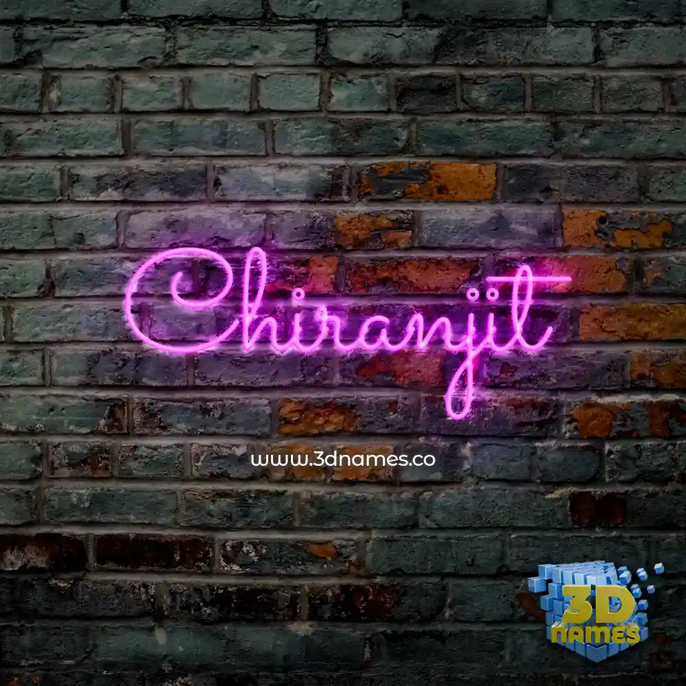 chiranjit in Pink Neon style - 3D name wallpaper