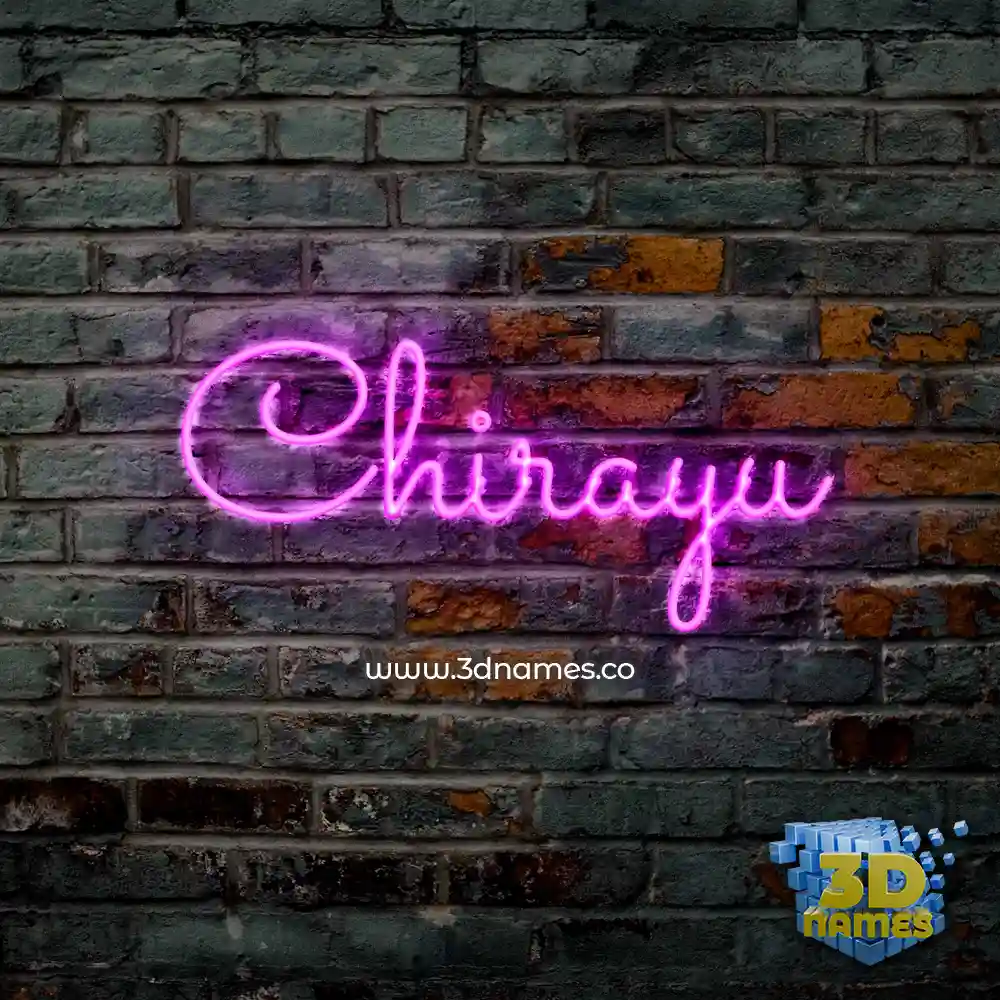 chirayu in Pink Neon style - 3D name wallpaper