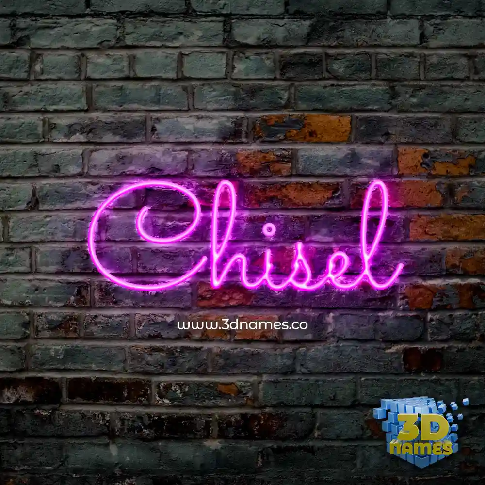 chisel in Pink Neon style - 3D name wallpaper