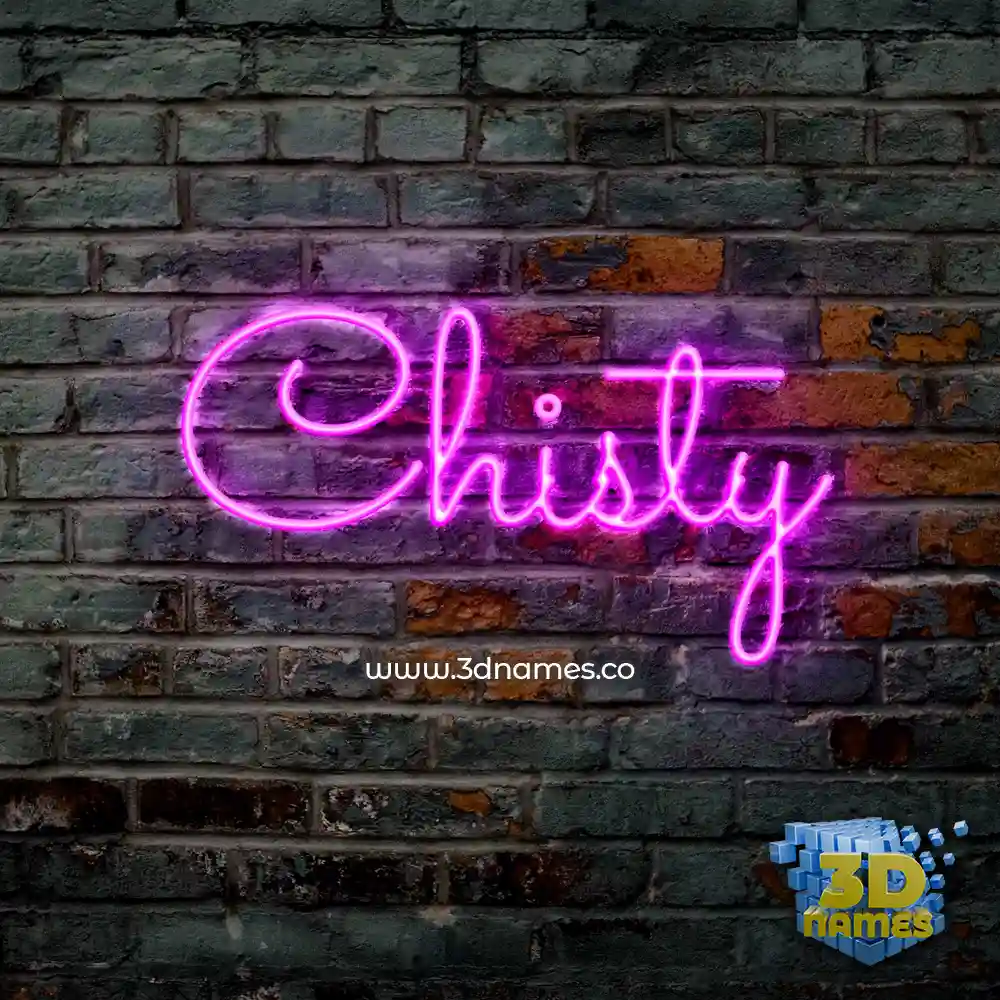 chisty in Pink Neon style - 3D name wallpaper
