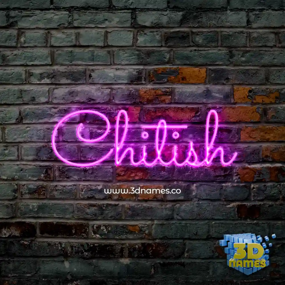 chitish in Pink Neon style - 3D name wallpaper