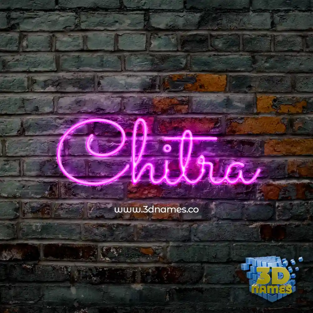 chitra in Pink Neon style - 3D name wallpaper
