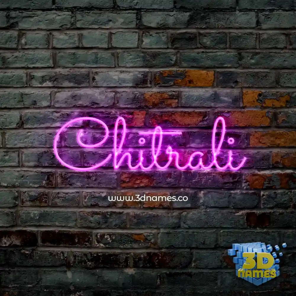 chitrali in Pink Neon style - 3D name wallpaper