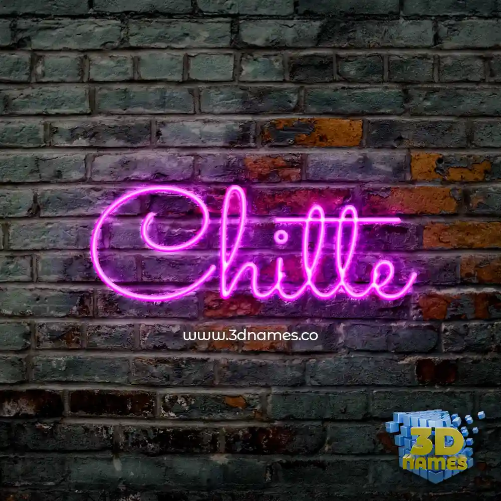 chitte in Pink Neon style - 3D name wallpaper