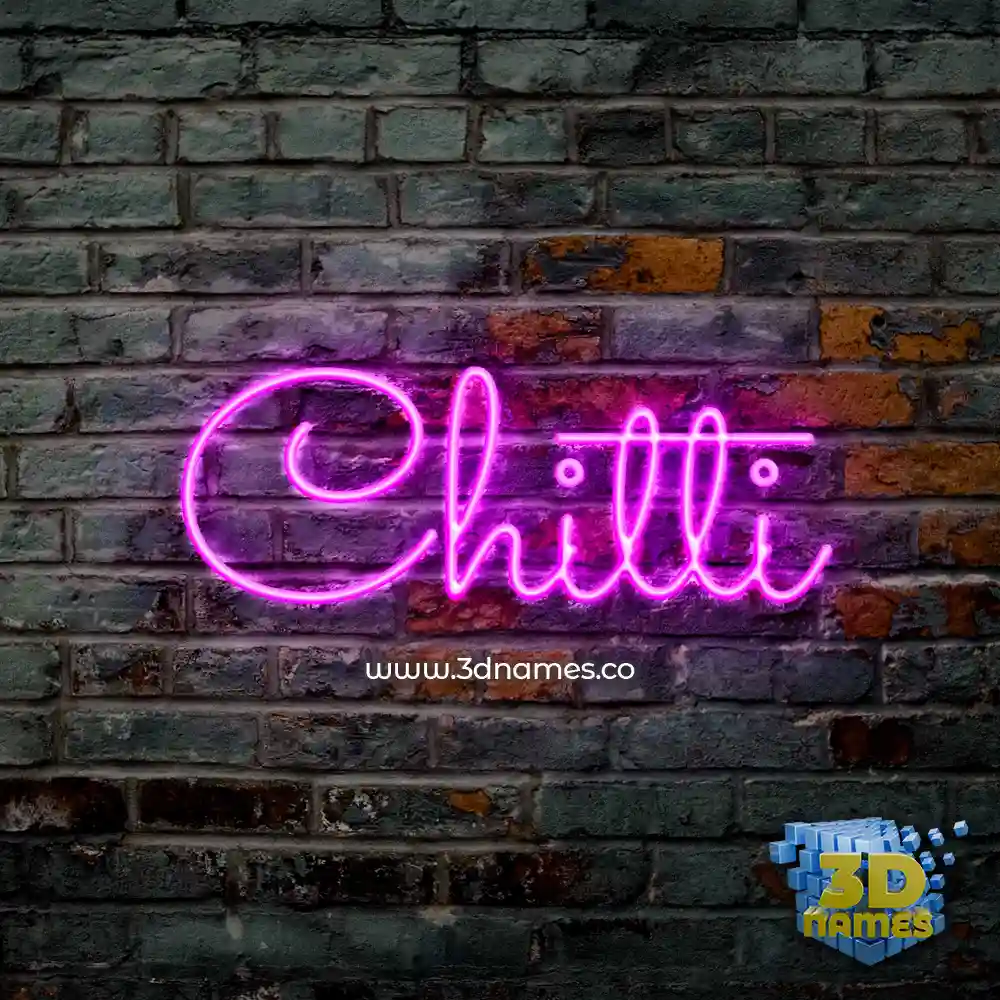 chitti in Pink Neon style - 3D name wallpaper