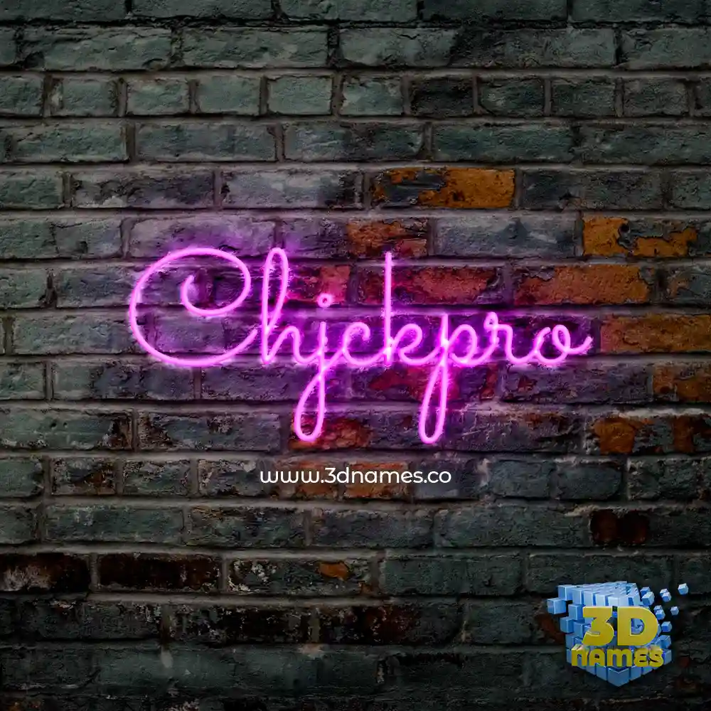 chjckpro in Pink Neon style - 3D name wallpaper