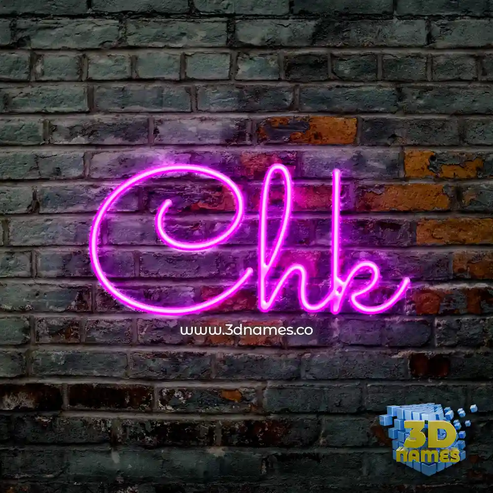 chk in Pink Neon style - 3D name wallpaper