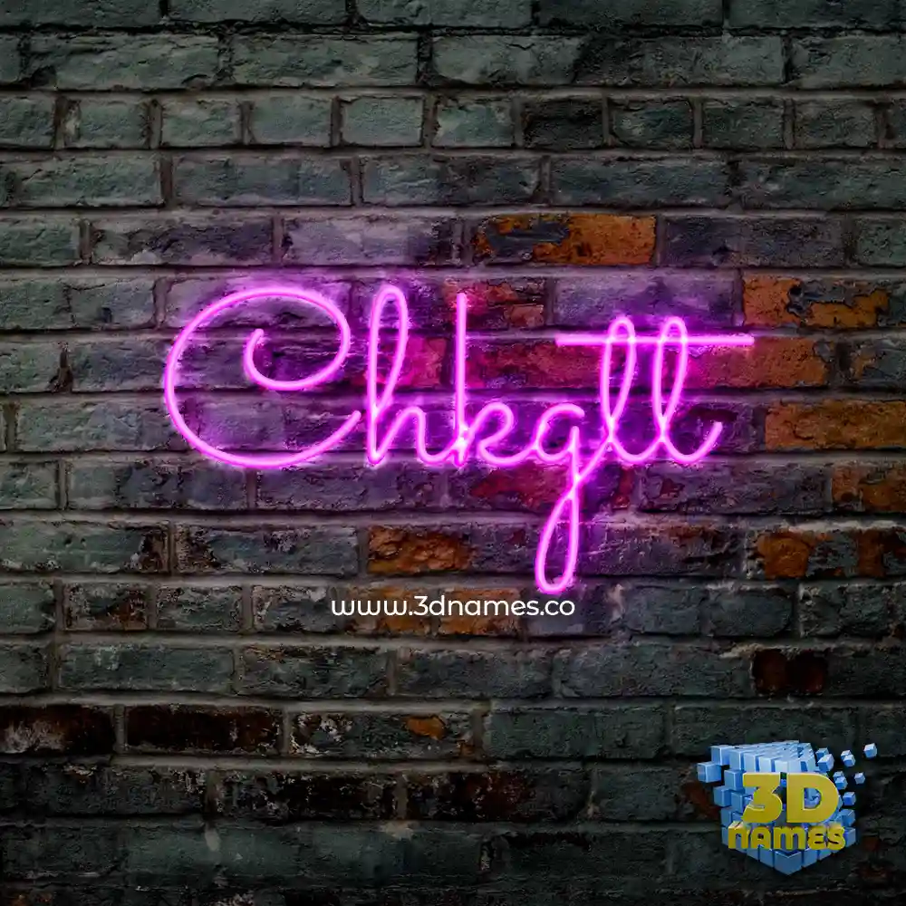 chkgtt in Pink Neon style - 3D name wallpaper