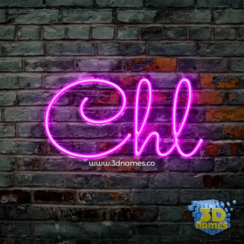 chl in Pink Neon style - 3D name wallpaper