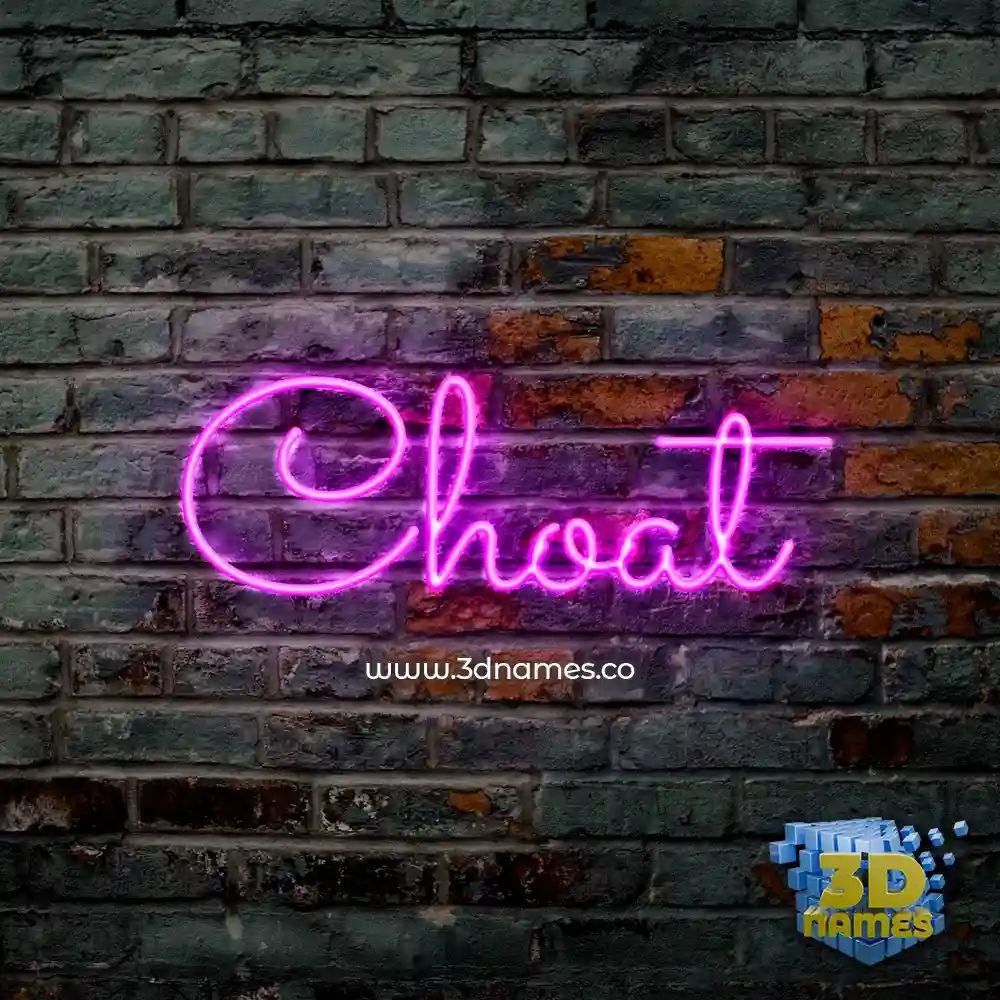 choat in Pink Neon style - 3D name wallpaper