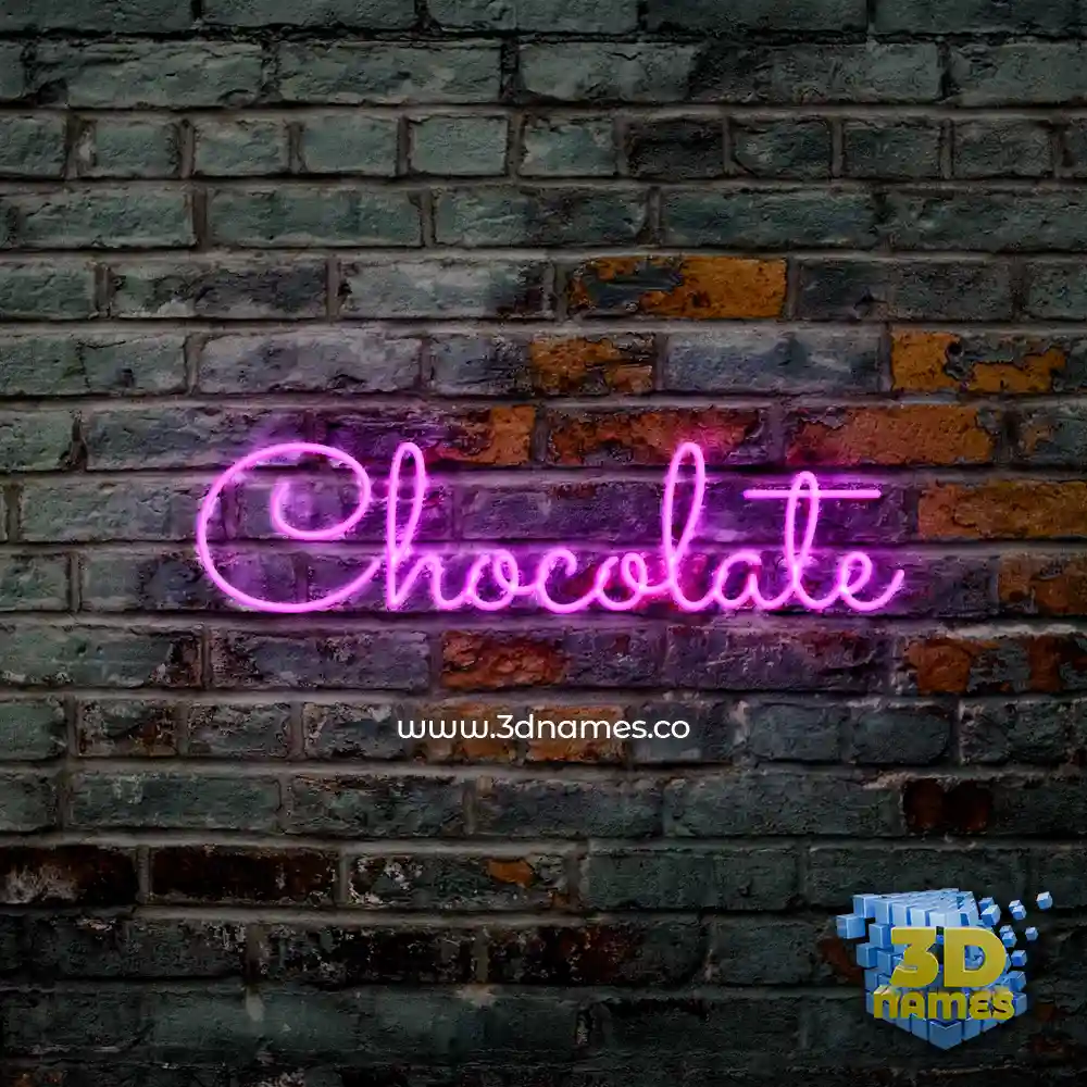 chocolate in Pink Neon style - 3D name wallpaper