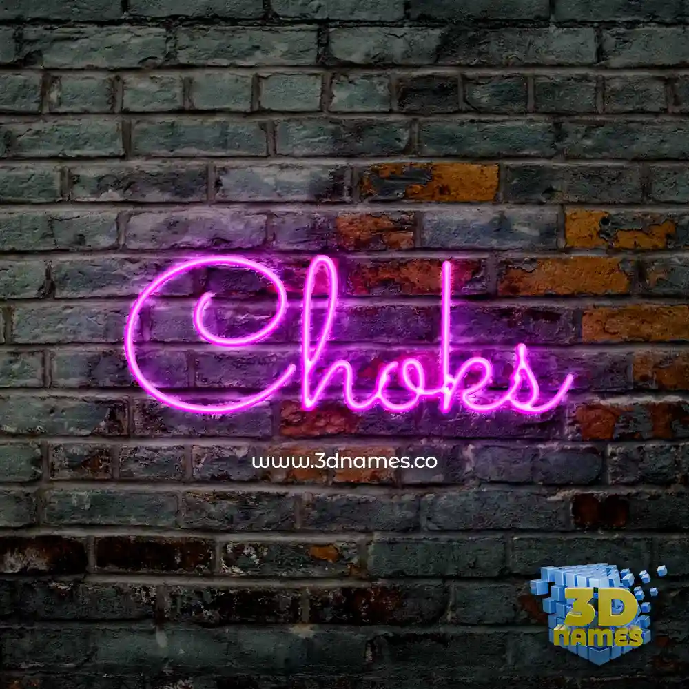 choks in Pink Neon style - 3D name wallpaper