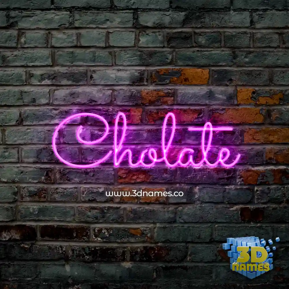 cholate in Pink Neon style - 3D name wallpaper