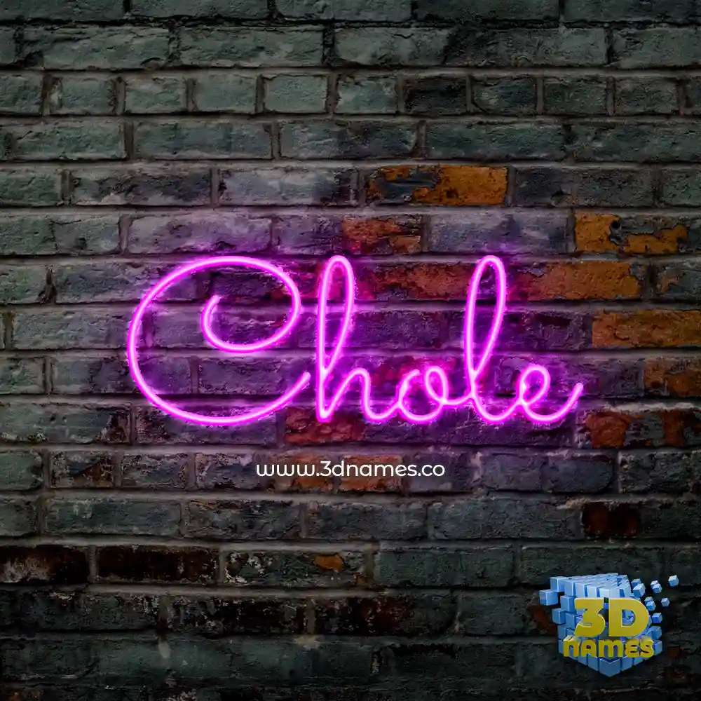 chole in Pink Neon style - 3D name wallpaper