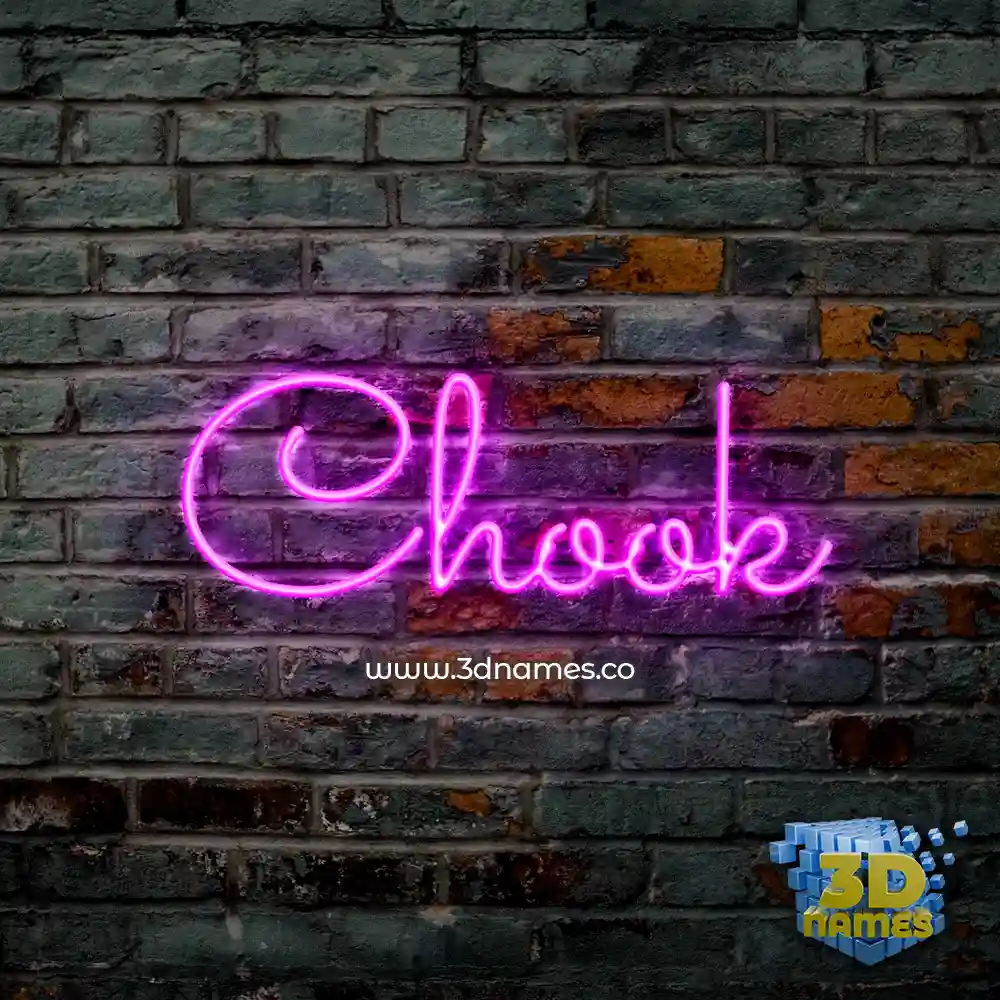chook in Pink Neon style - 3D name wallpaper