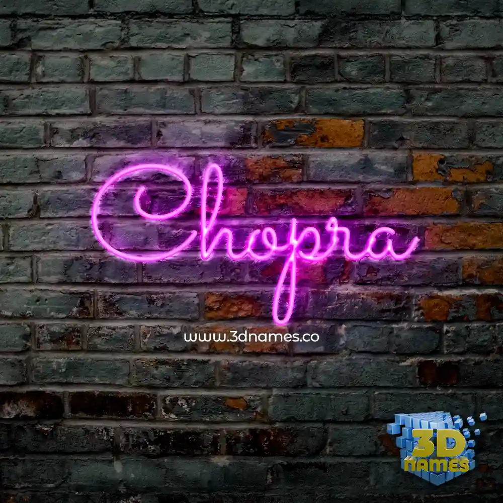 chopra in Pink Neon style - 3D name wallpaper